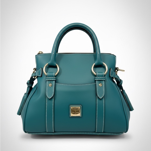 Dooney & Bourke Leather Satchel RARE Turquoise - Picture 1 of 8